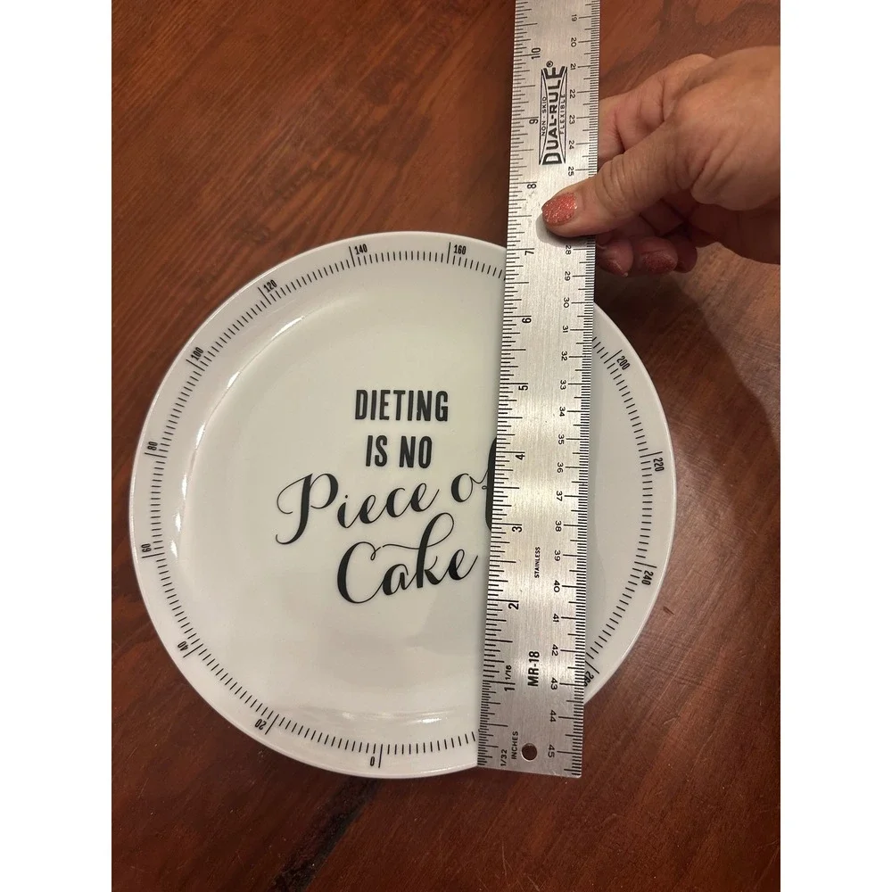 Z‎ Gallerie Weight For Dessert Plate Funny Diet Humor Kitchen Dining - Picture 4 of 9